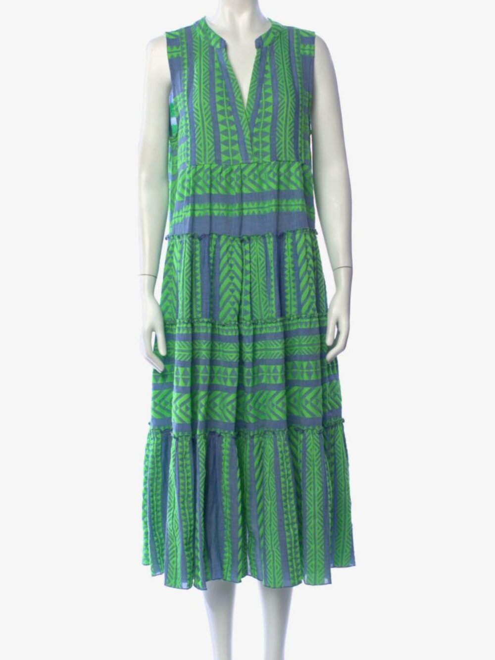 Devotion Twins Printed Long Dress Blue Green Size L - Beautiful color!